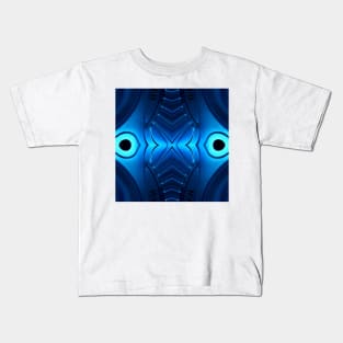 Stainless steel sinks in futuristic patterns gunmetal blue SIX Kids T-Shirt